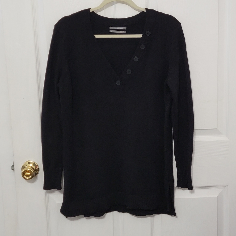 Anthropologie Black V-Neck Sweater